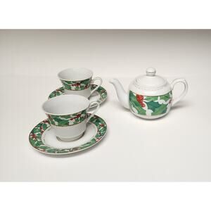 Day Spring Ceramic Tea Pot/Saucers Religious Romans 15:13 Siloam Springs AR